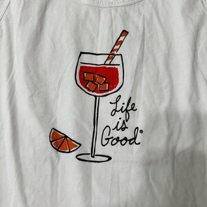 Life Is Good White Tank with Aperol Spritz Graphic